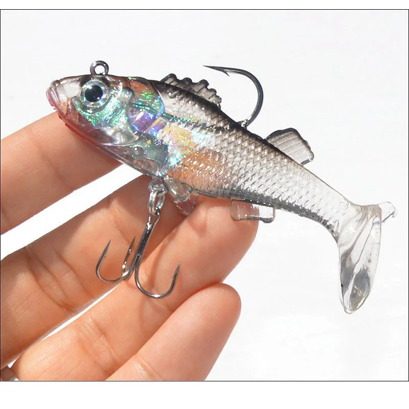 Fishing Lure Jig Head Leaf Fish Black Back Transparent T Tail Soft Body Artificial Lures Bait 8g/6cm
Fishing Lure Jig Head Leaf Fish Black Back Transparent T Tail Soft Body Artificial Lures Bait 8g/6cm