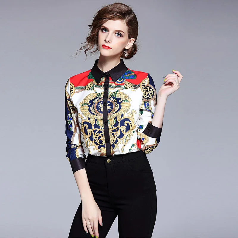 Office Lady Elegant Floral Print Scoop Neck Long Sleeve Blouse 2018 New Autumn Workwear Women Shirts Top Plus Size
Office Lady Elegant Floral Print Scoop Neck Long Sleeve Blouse 2018 New Autumn Workwear Women Shirts Top Plus Size
