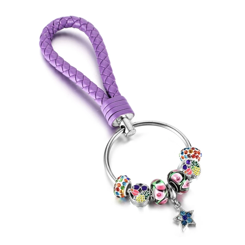 KEORMA Original Design Blue Star Pendant Colorful Enamel Charms Beads Key Chain with Purple Leather Chain Boutique Car Key Chain
KEORMA Original Design Blue Star Pendant Colorful Enamel Charms Beads Key Chain with Purple Leather Chain Boutique Car Key Chain
