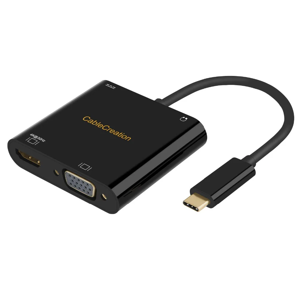 CableCreation Type C to HDMI-Compatible +VGA+Power Charging+3.5mm Audio Port Adapter USB-C to VGA/HDMI-Compatible MacBook Pro
CableCreation Type C to HDMI-Compatible +VGA+Power Charging+3.5mm Audio Port Adapter USB-C to VGA/HDMI-Compatible MacBook Pro