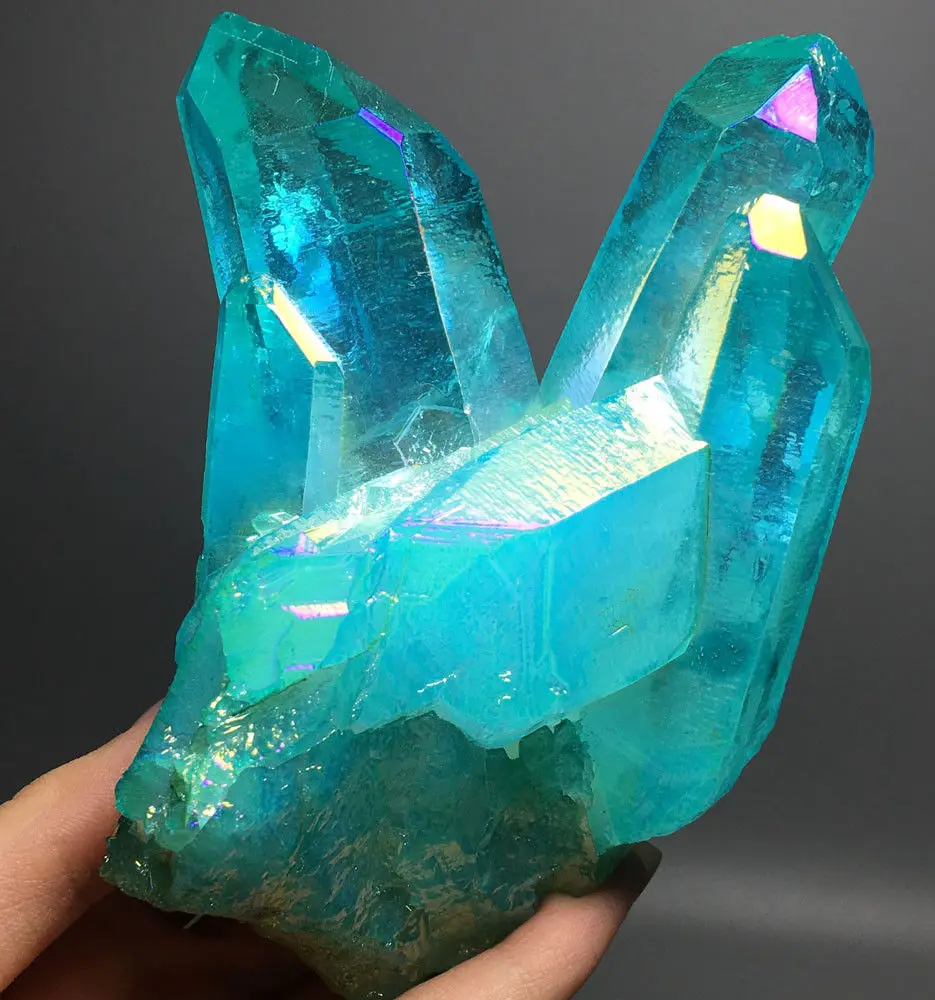513g BLUE Aura Quartz Crystal Titanium Bismuth Silicon Cluster Rainbow crystal glass
513g BLUE Aura Quartz Crystal Titanium Bismuth Silicon Cluster Rainbow crystal glass