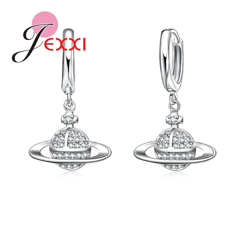 Planet Saturn Dangle Earring & Pendant Necklace Fashion Jewelry Sets 925 Sterling Silver UFO Charms Women Wedding Gift
Planet Saturn Dangle Earring & Pendant Necklace Fashion Jewelry Sets 925 Sterling Silver UFO Charms Women Wedding Gift