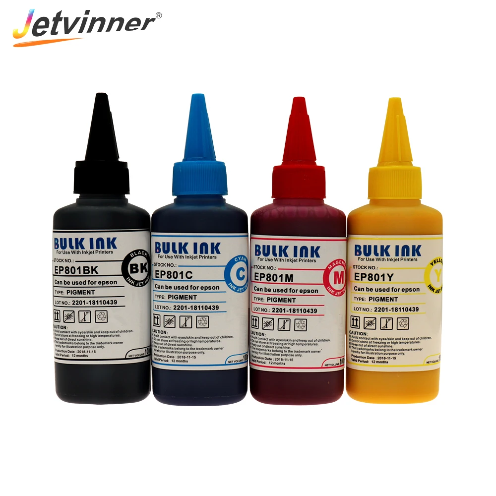 Jetvinner 4-color Pigment Ink Universal Refill Ink for Inkjet Printers for Epson R250 L350 L355 L362 L366 L550 L555 L566 Printer
Jetvinner 4-color Pigment Ink Universal Refill Ink for Inkjet Printers for Epson R250 L350 L355 L362 L366 L550 L555 L566 Printer