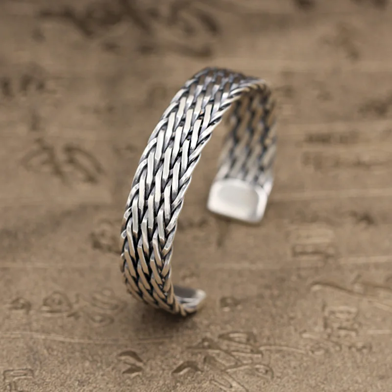 Solid Sterling Silver 925 Trip Strand Weave Cuff Bracelet Bangle Men Women Simple Design Handmade Craft Real Silver 925 Jewelry
Solid Sterling Silver 925 Trip Strand Weave Cuff Bracelet Bangle Men Women Simple Design Handmade Craft Real Silver 925 Jewelry