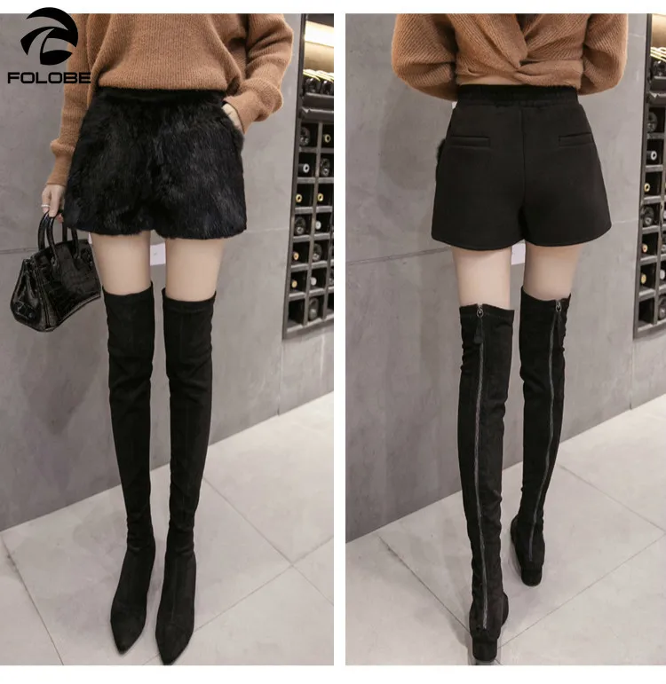FOLOBE Autumn Winter Faux Fur Wide Leg Shorts High Waist Short Trousers Women Fashion Warm Elastic Waist Short Pants
FOLOBE Autumn Winter Faux Fur Wide Leg Shorts High Waist Short Trousers Women Fashion Warm Elastic Waist Short Pants