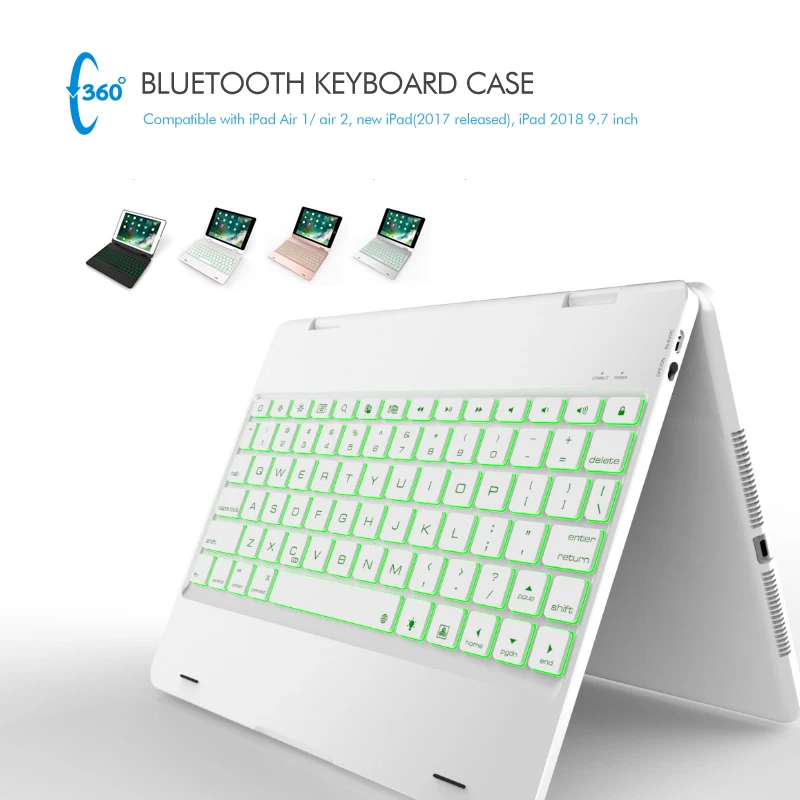 Для iPad 9 7 чехол клавиатура Bluetooth 5 1 подключено Цвет Подсветка для Air матовой резины