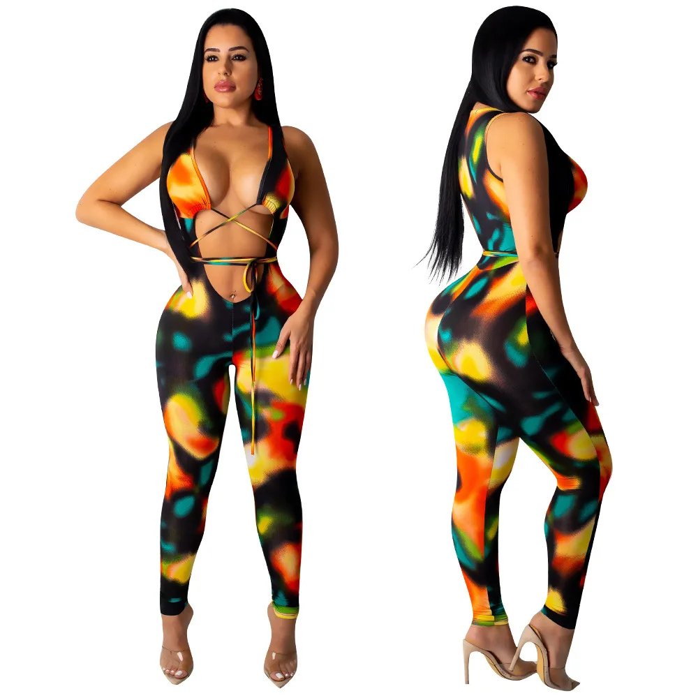 Women Sexy Hollow Out Jumpsuits Sleeveless Bandage Crop Leggings Summer Beach Romper Club Party Body Playsuits Female Overalls
Women Sexy Hollow Out Jumpsuits Sleeveless Bandage Crop Leggings Summer Beach Romper Club Party Body Playsuits Female Overalls