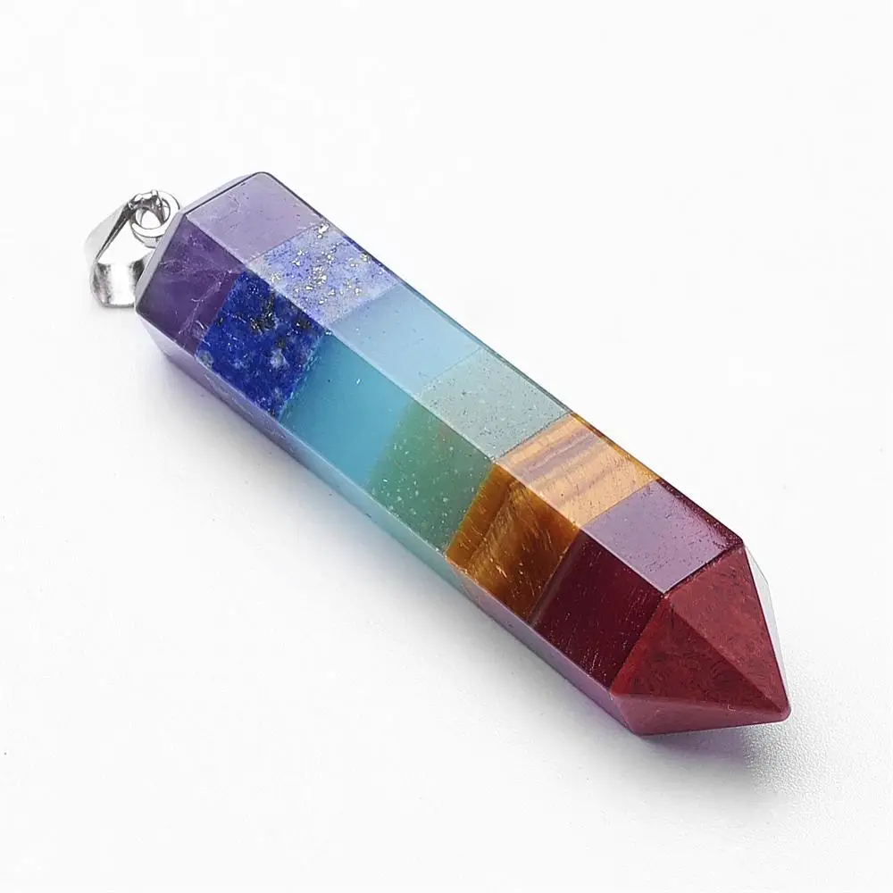 natural mixed stone pendants, point pendants, with brass findings, bullet, Metal, faceted, 51x10x11mm, hole: 4x4mm 
natural mixed stone pendants, point pendants, with brass findings, bullet, Metal, faceted, 51x10x11mm, hole: 4x4mm