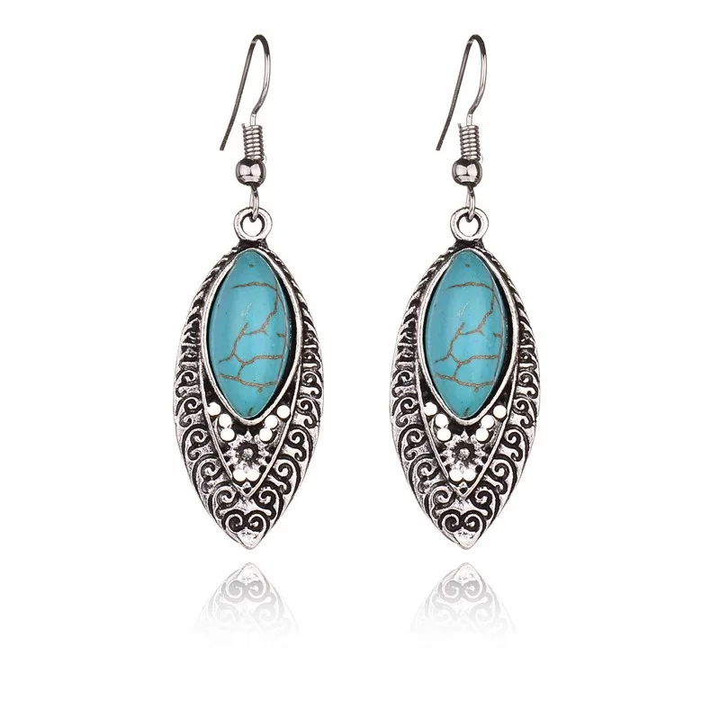 Women earing retro simple hollowed carved ethnic style earrings of turquoises features texture stone earrings
Women earing retro simple hollowed carved ethnic style earrings of turquoises features texture stone earrings