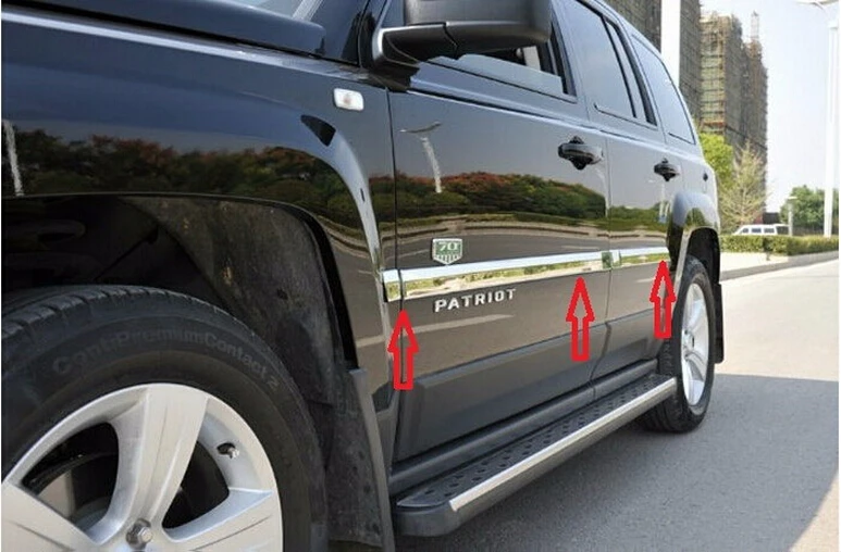 Фото 6 шт. защитная накладка на корпус боковой двери автомобиля для Jeep Patriot 2007 2008 2009 2010