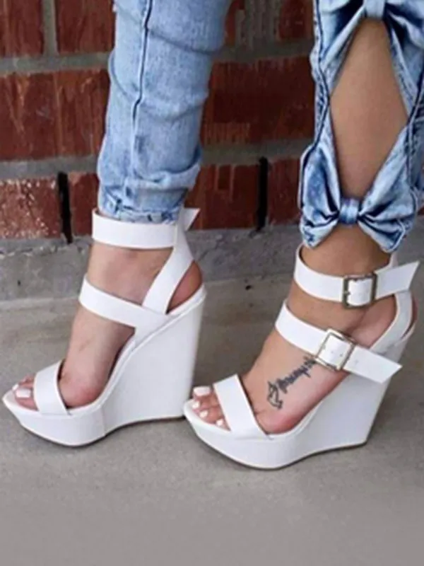 FGHGF Shoes, sweet fashion freight free, white leather, 15 cm wedge sandals, women's sandals. Size: 34 and 45
FGHGF Shoes, sweet fashion freight free, white leather, 15 cm wedge sandals, women's sandals. Size: 34 and 45