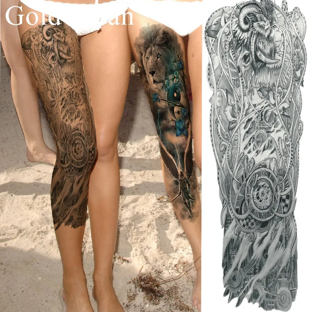 Summer Beach Black Horn Temporary Tattoo Women Full Legs Geometric Tattoo Stickers Totem Men Shoulder Fake Tatoos Body Art Decal
Summer Beach Black Horn Temporary Tattoo Women Full Legs Geometric Tattoo Stickers Totem Men Shoulder Fake Tatoos Body Art Decal