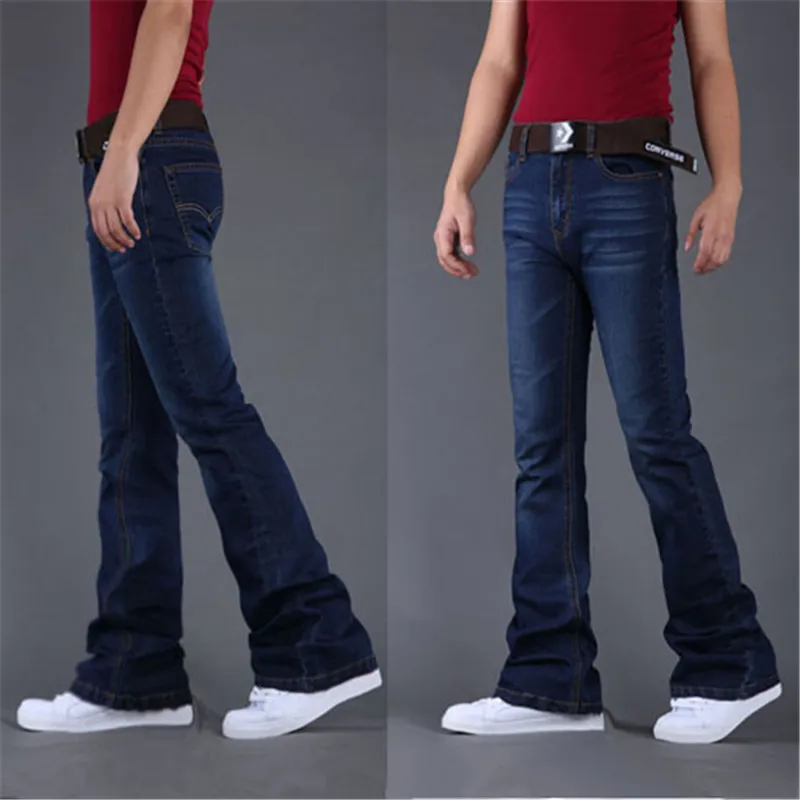 

Новинка Весна 2019, трендовые расклешенные джинсы, красивые Молодежные джинсы в корейском уличном стиле, повседневные мужские джинсовые брюк...