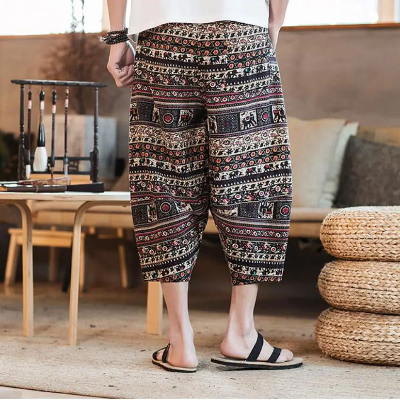 2019 Sinicism Fashion Male summer cotton linen Casual pants/Men's High quality printing Haroun pants bloomers Plus size S-5XL
2019 Sinicism Fashion Male summer cotton linen Casual pants/Men's High quality printing Haroun pants bloomers Plus size S-5XL