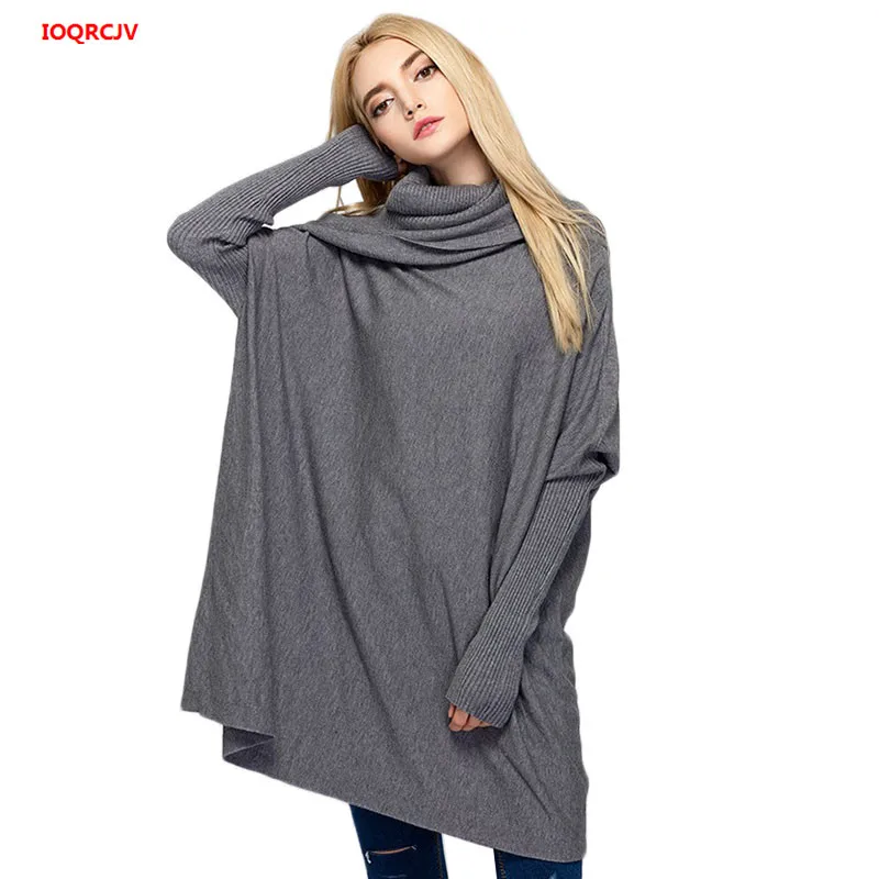 2019 Spring Autumn women's Casual Sweater Fashion High Collar Knit Pullover Loose Large Size Bat Sleeve Long sleeve Sweater W389
2019 Spring Autumn women's Casual Sweater Fashion High Collar Knit Pullover Loose Large Size Bat Sleeve Long sleeve Sweater W389