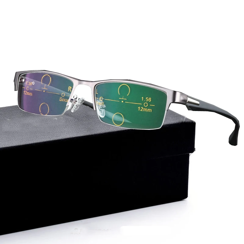 High Quality Multifocal Progressive Reaing Glasses Alloy Semi-Rimless Frame Old People Photochromic Optics Eyewear
High Quality Multifocal Progressive Reaing Glasses Alloy Semi-Rimless Frame Old People Photochromic Optics Eyewear