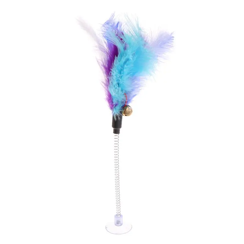 Cat Toys Feather Stick Spring Suction Cup Pet Teaser Funny Interactive Wand Bell for cat toy 
Cat Toys Feather Stick Spring Suction Cup Pet Teaser Funny Interactive Wand Bell for cat toy