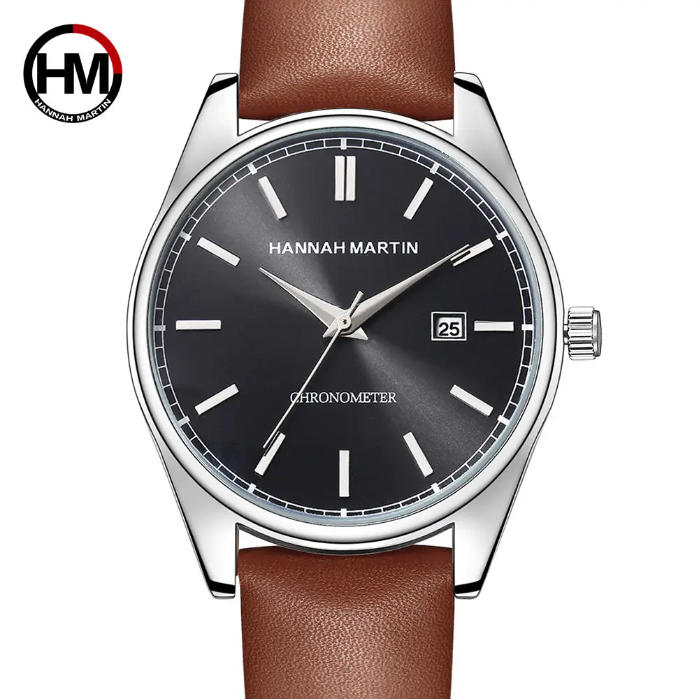 Hannah Martin мужские часы relogio masculino кожаный ремень спортивный модный роскошный