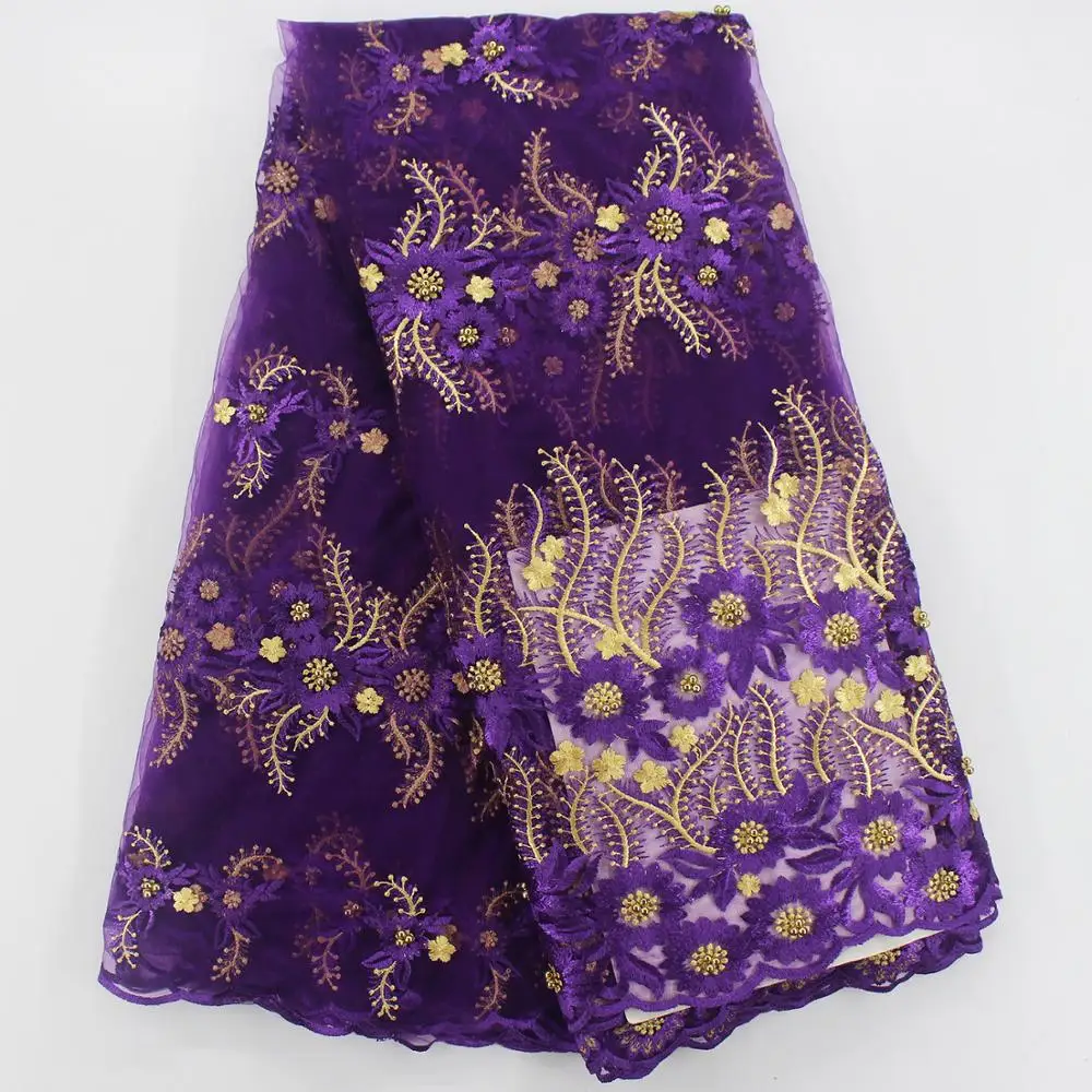 Purple and gold african fabric high quality french lace with beads for wedding latest embroidered mesh fabrics
Purple and gold african fabric high quality french lace with beads for wedding latest embroidered mesh fabrics