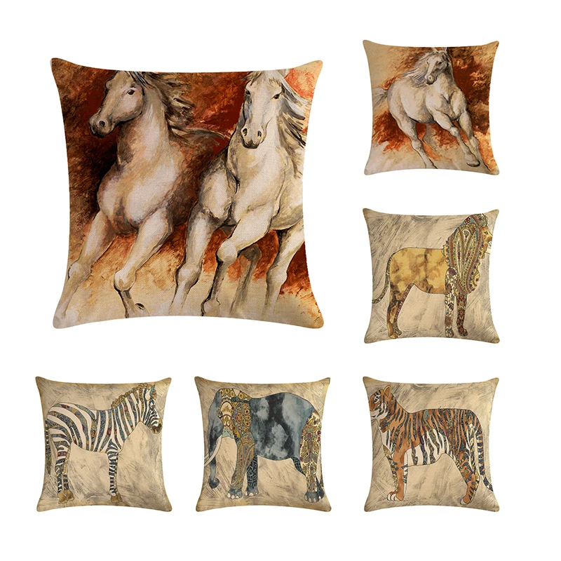 45x45cm Horse Cushion Cover Cotton Linen Decorate Animal Pillow Cover Home Office Decor Throw Pillow Cover
45x45cm Horse Cushion Cover Cotton Linen Decorate Animal Pillow Cover Home Office Decor Throw Pillow Cover