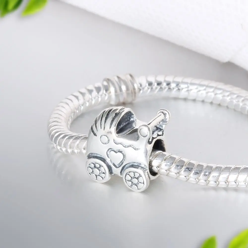 Wybeads 925 серебро Талисманы коляска детская европейского бисера для Змея