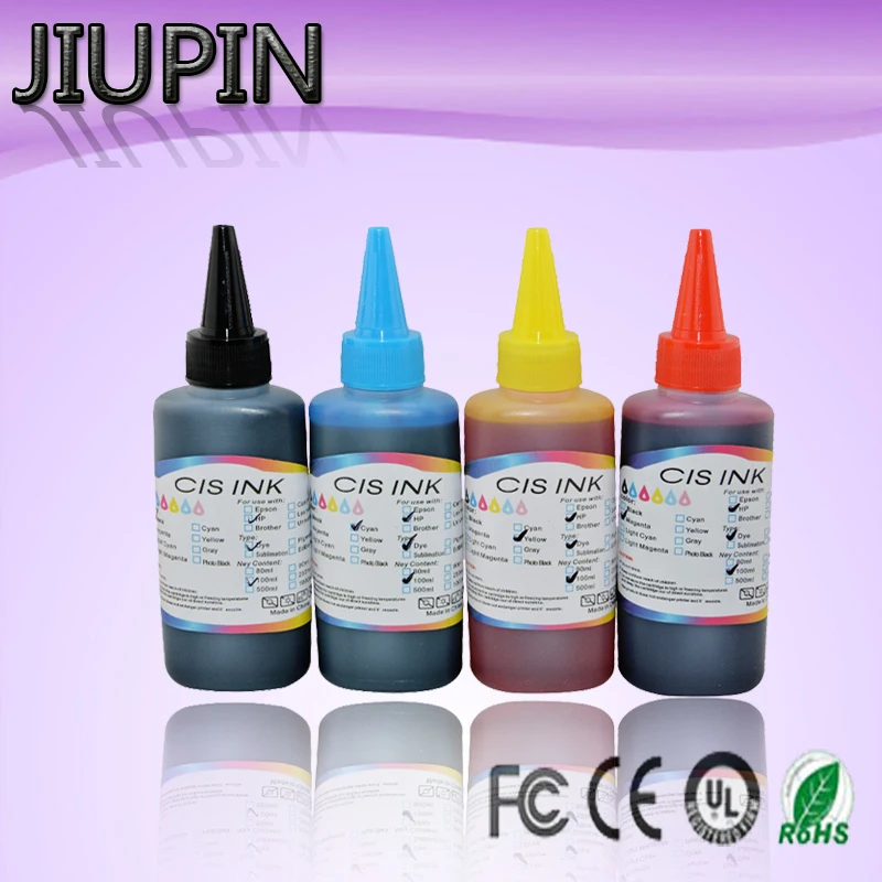 JIUPIN 4PK 100ml Dye ink refill ink universal ink for HP Canon for Brother Epson for Samsung Lexmark for Dell Leovo printer ink
JIUPIN 4PK 100ml Dye ink refill ink universal ink for HP Canon for Brother Epson for Samsung Lexmark for Dell Leovo printer ink