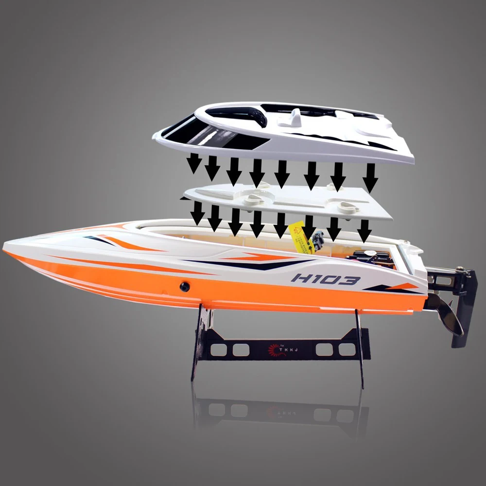 TKKJ H105 RC Boat 1:16 2.4G 4CH High Speed Racing 25KM/H With Water Cooling System Toys |