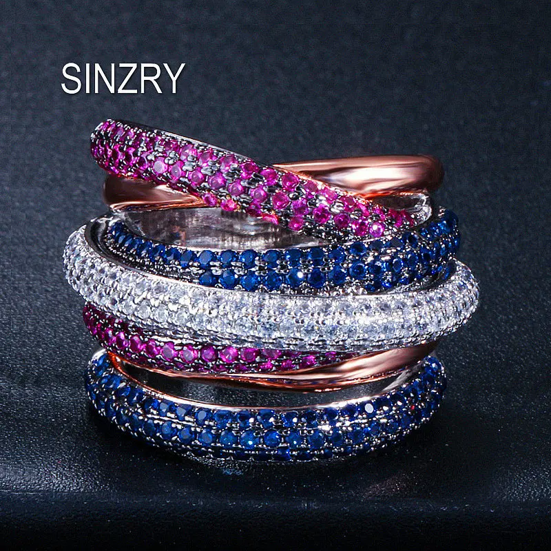 SINZRY роскошные кольца из фианита с микрозакрепкой Многослойные скрученные крупные красочные кольца на палец ювелирные изделия для женщин
SINZRY роскошные кольца из фианита с микрозакрепкой Многослойные скрученные крупные красочные кольца на палец ювелирные изделия для женщин