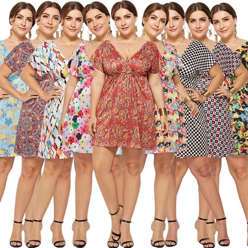 SEBOWEL Summer Deep V Print Large Size Dress Woman 2020 Ladies Loose Holiday Beach Boho Dresses Female Casual Clothing M-4XL
SEBOWEL Summer Deep V Print Large Size Dress Woman 2020 Ladies Loose Holiday Beach Boho Dresses Female Casual Clothing M-4XL