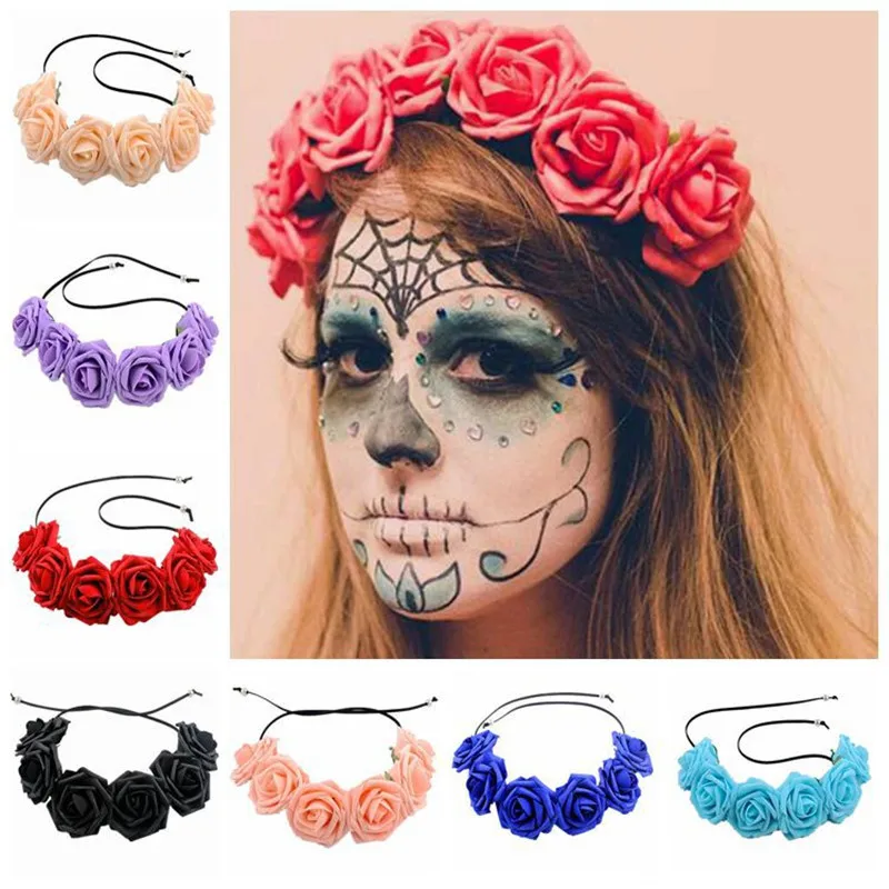 Summer Rose Flower Crown Hair Beach Bride Wedding Wreath Head Band Girls Women Hairband Headbands Festival Travel Party Tiara
Summer Rose Flower Crown Hair Beach Bride Wedding Wreath Head Band Girls Women Hairband Headbands Festival Travel Party Tiara
