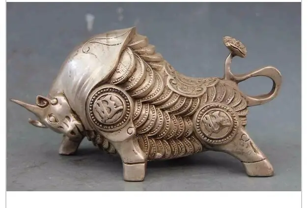 China Folk White Copper Silver Fengshui lUCKY Wealth Cion Cattle Wild ox Statue decoration bronze factory outlets
China Folk White Copper Silver Fengshui lUCKY Wealth Cion Cattle Wild ox Statue decoration bronze factory outlets