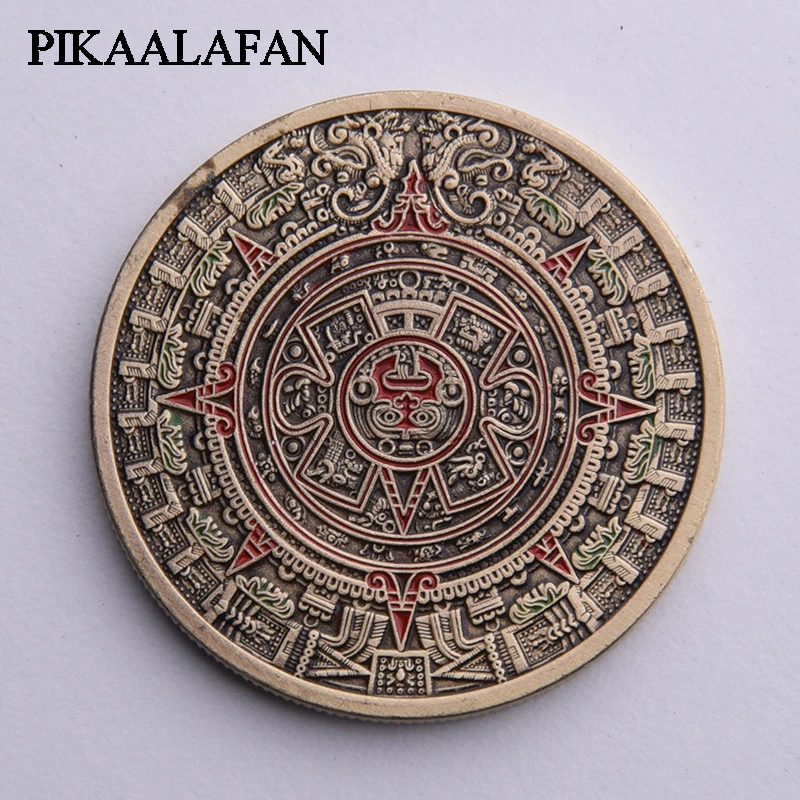 PIKAALAFAN Мексиканская Azitekemaya Лаковая бронзовая памятная монета с изображением