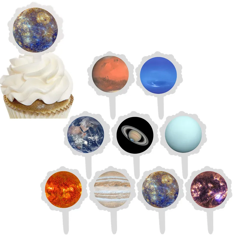 9pcs/set Solar System Cupcake Toppers Cake Planet Galaxy Theme Party Birthday Decor Outer Space Cake Decor for Kids Party
9pcs/set Solar System Cupcake Toppers Cake Planet Galaxy Theme Party Birthday Decor Outer Space Cake Decor for Kids Party