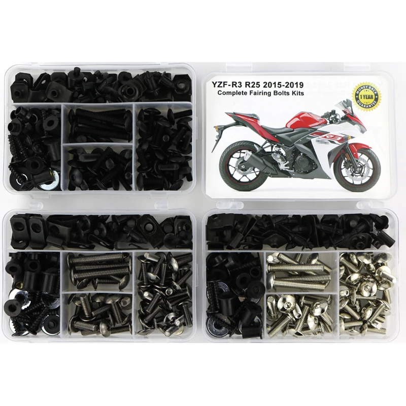 Fit For Yamaha YZF-R3 YZF-R25 R3 R25 2015 -2017 2018 2019 Complete Full Fairing Bolts Kit Spire Speed Nuts Clips Screws Steel
Fit For Yamaha YZF-R3 YZF-R25 R3 R25 2015 -2017 2018 2019 Complete Full Fairing Bolts Kit Spire Speed Nuts Clips Screws Steel
