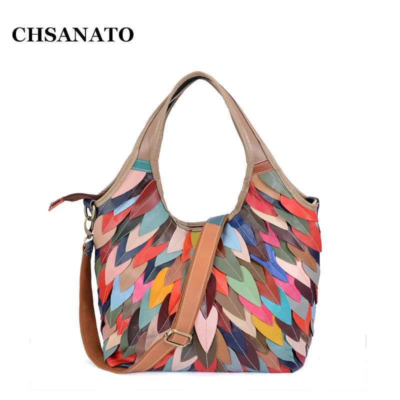 CHSANATO Fashion Leaves Women Genuine Leather Shoulder Bag Colorful Patchwork Messenger Bag Ladies Hobo Female Large Tote
CHSANATO Fashion Leaves Women Genuine Leather Shoulder Bag Colorful Patchwork Messenger Bag Ladies Hobo Female Large Tote