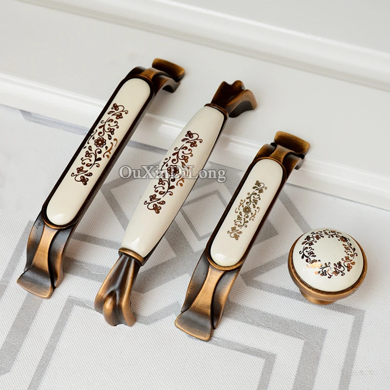 Retro Style 10PCS European Antique Ceramic Kitchen Cabinet Door Handles Cupboard Wardrobe Drawer Cabinet Pulls Handles and Knobs
Retro Style 10PCS European Antique Ceramic Kitchen Cabinet Door Handles Cupboard Wardrobe Drawer Cabinet Pulls Handles and Knobs
