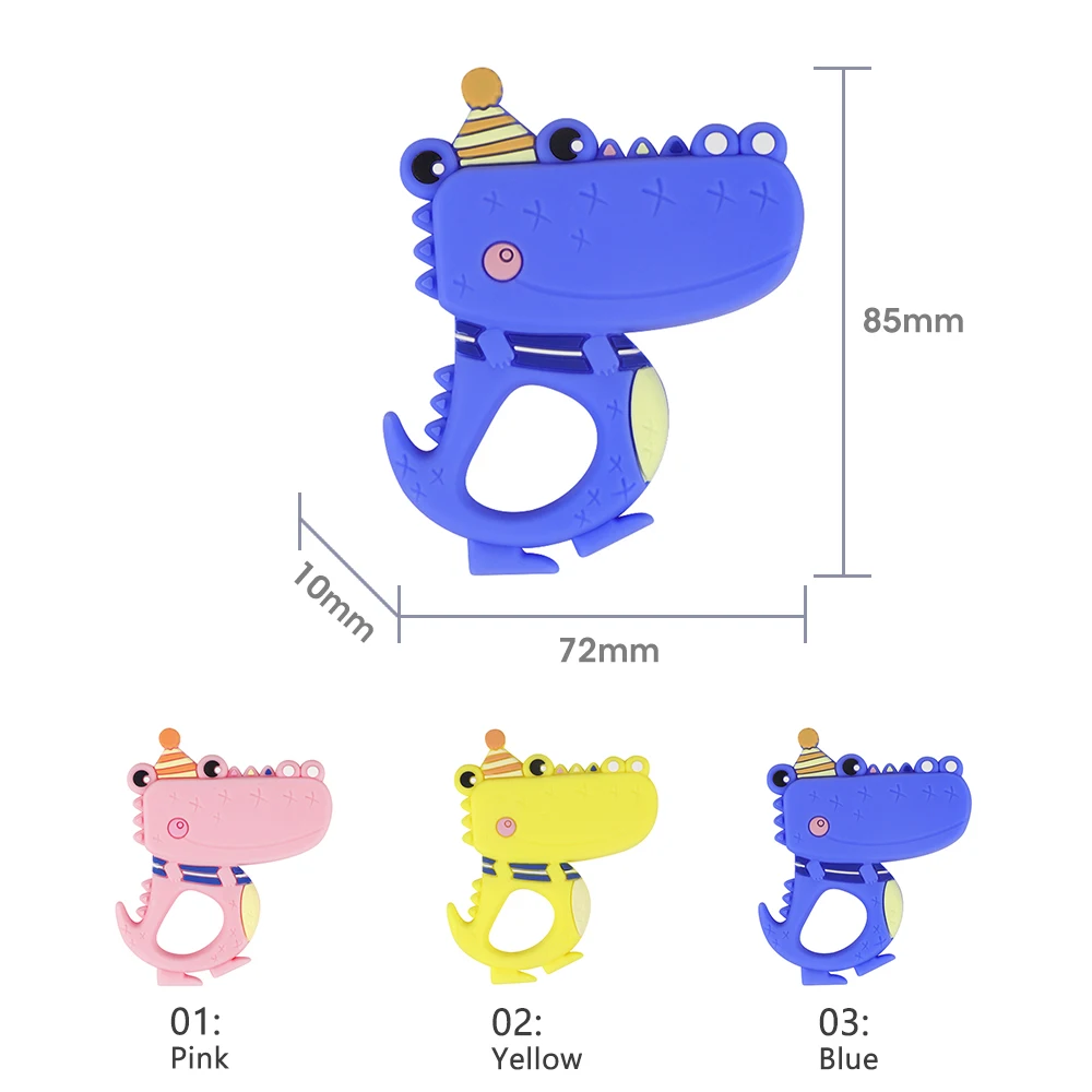 TYRY.HU 5 PC Dinosaur Food Grade Silicone Baby Teethers Pendant Necklace DIY Accessory BPA Free Chewable Toys Teether | Мать и ребенок