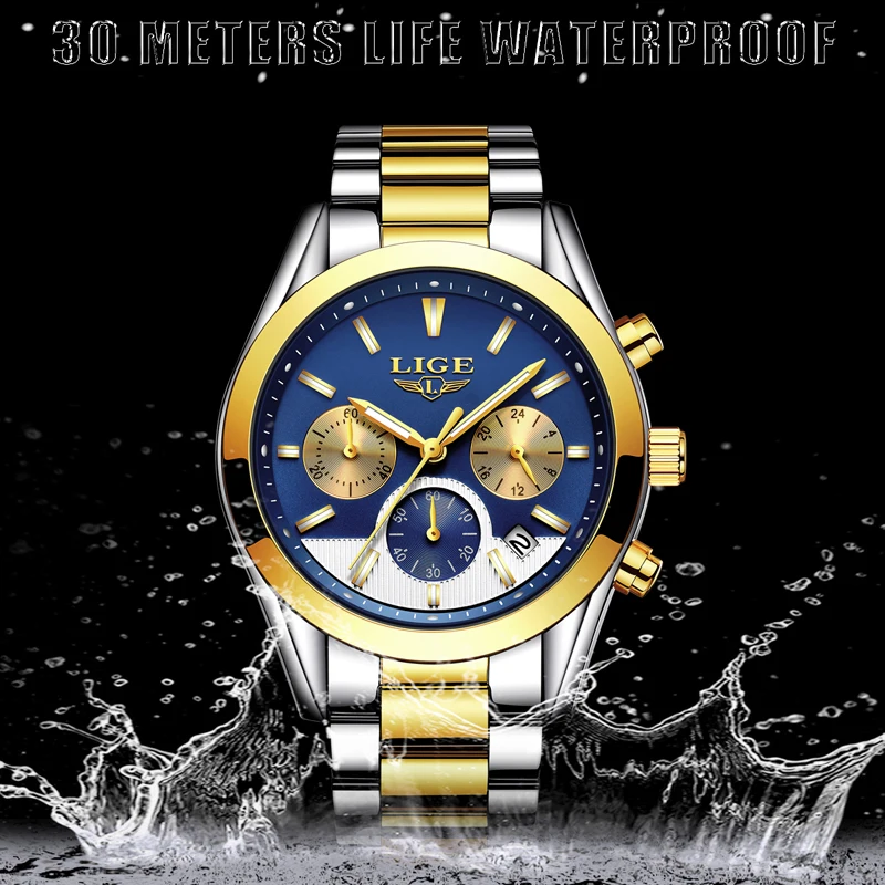 LIGE Watch Men Military Waterproof Top Brand Watch Business Sports Fashion Stainless Steel Quartz Men Watches Relogio Masculino
LIGE Watch Men Military Waterproof Top Brand Watch Business Sports Fashion Stainless Steel Quartz Men Watches Relogio Masculino