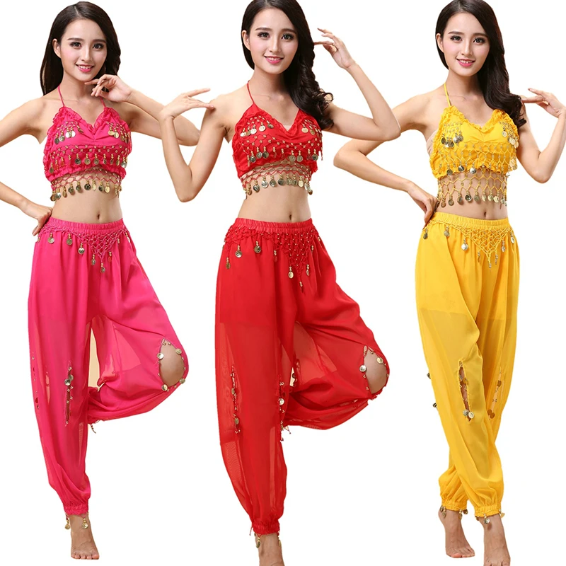 India Dance Costume Coins Suit ( tops+ pants)2pcs/set Tribal Dancing Clothes Dress Stage Performances Pant suit
India Dance Costume Coins Suit ( tops+ pants)2pcs/set Tribal Dancing Clothes Dress Stage Performances Pant suit