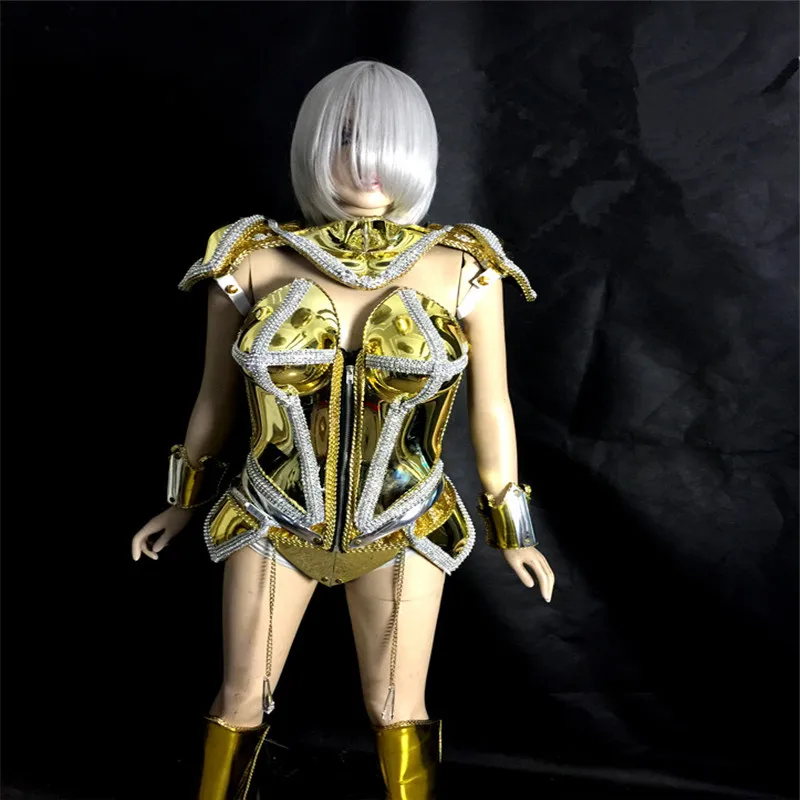 WX28 Gold mirror ballroom dance led light costume catwalk performance outfit dress robot armor women bodysuit clothe cosplay bar
WX28 Gold mirror ballroom dance led light costume catwalk performance outfit dress robot armor women bodysuit clothe cosplay bar