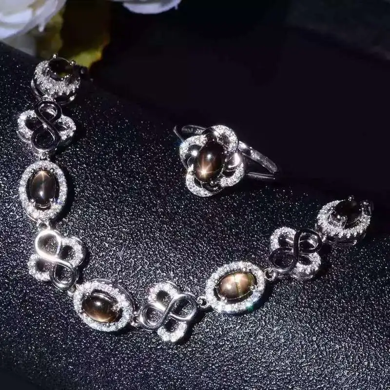 Верность Природный сапфир s925 серебро Мода fine jewelry комплекты для женщин