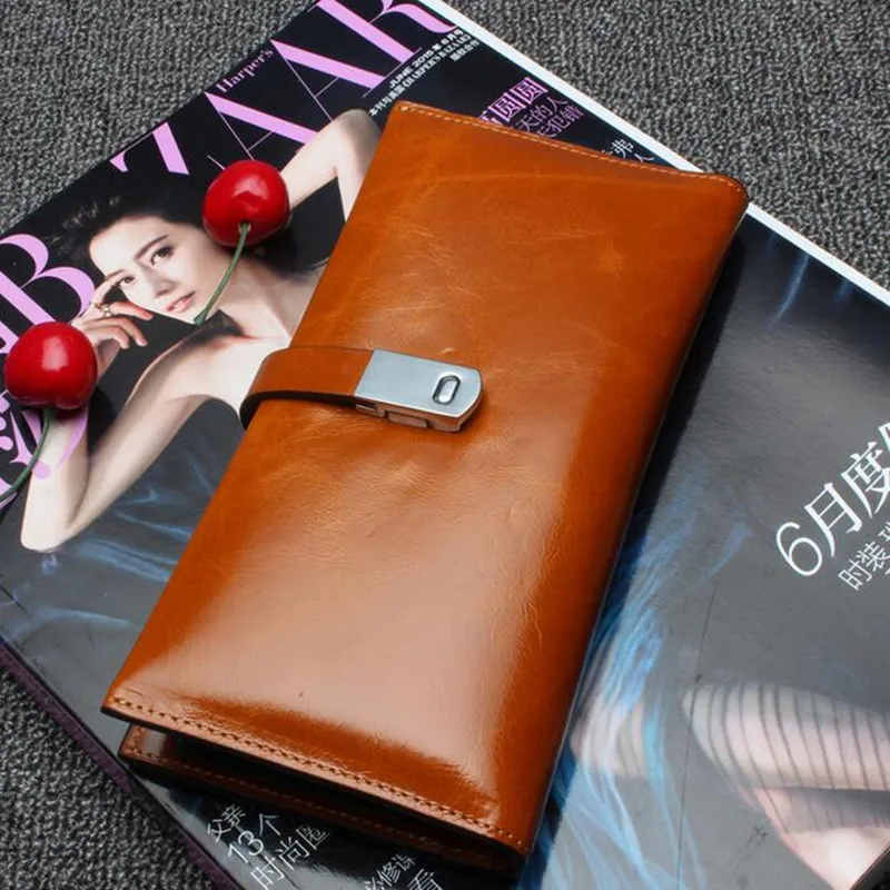 New Style Genuine Leather Women Wallet Solid Color Zipper Purse Multiple Cards Holder Clutch Hasp For Men | Багаж и сумки