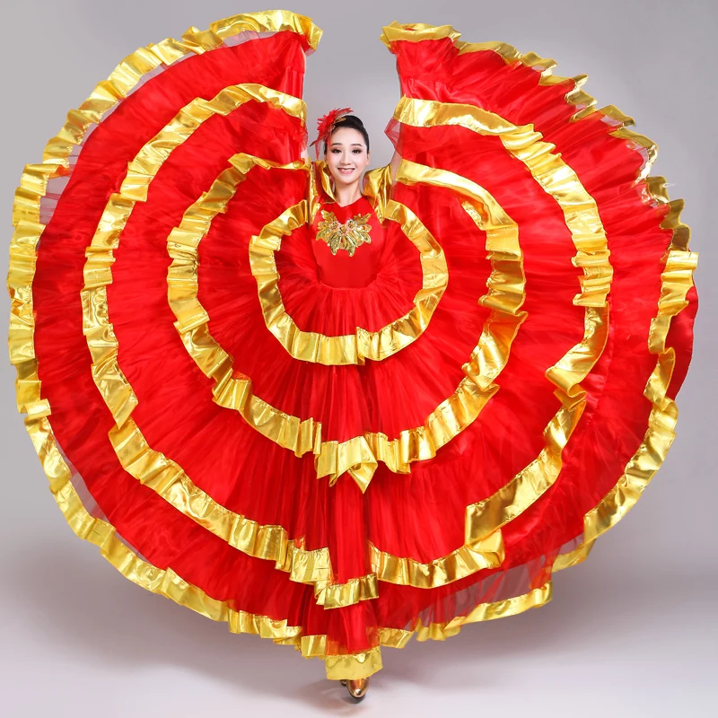 Spanish Bullfight Dress Adult Female Opening Dance Performance Full-skirt National Dancing Big Swing Red Dress Costume H612
Spanish Bullfight Dress Adult Female Opening Dance Performance Full-skirt National Dancing Big Swing Red Dress Costume H612