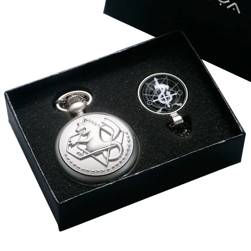 HOT Anime Fullmetal Alchemist Edward Silver Color Pocket Watch with Glass Dome Necklace Pendant Cosplay Costume Props Best Gift
HOT Anime Fullmetal Alchemist Edward Silver Color Pocket Watch with Glass Dome Necklace Pendant Cosplay Costume Props Best Gift