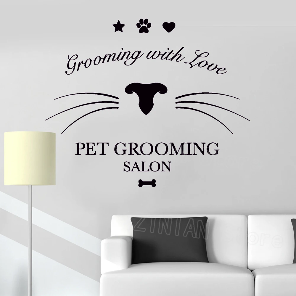 Pet Grooming Salon Wall Decor Beauty Animal Stickers Dog Shop Sign Decals Self-Adhesive Film Wall Sticker Waterproof Murals Z407
Pet Grooming Salon Wall Decor Beauty Animal Stickers Dog Shop Sign Decals Self-Adhesive Film Wall Sticker Waterproof Murals Z407