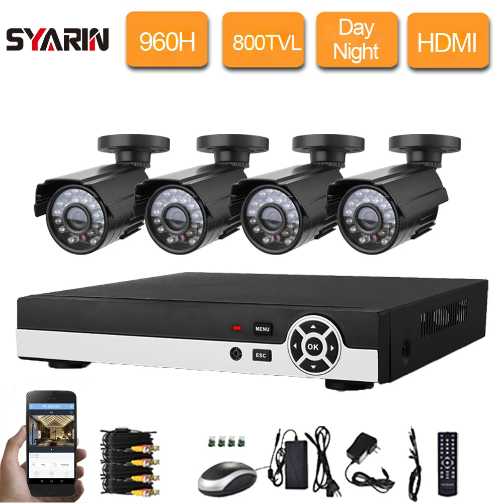8CH CCTV камера видеорегистратор системы с 4CH Открытый водонепроницаемый ночное