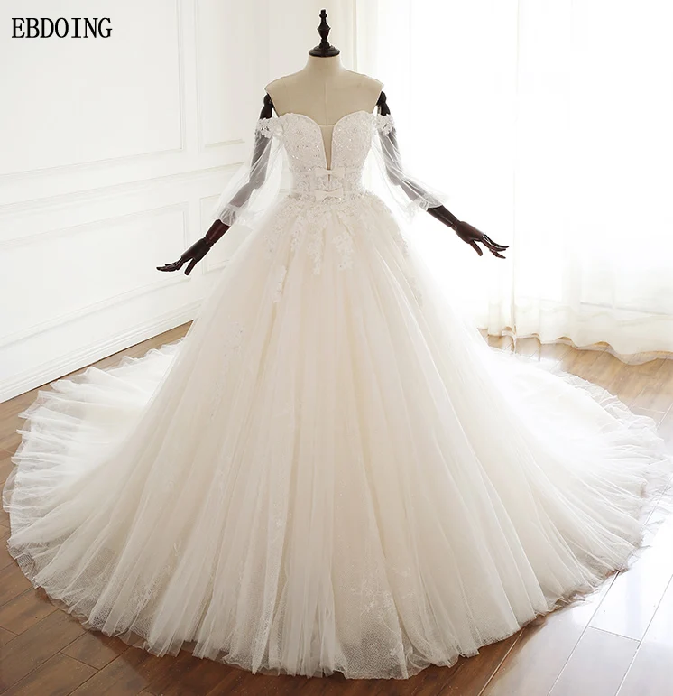 Veatidos De Novia Charming A-line Wedding Dress Half Sleeve Boat Neck Lace Up Chapel Train Plus Size Bride DressWith Lace Beaded
Veatidos De Novia Charming A-line Wedding Dress Half Sleeve Boat Neck Lace Up Chapel Train Plus Size Bride DressWith Lace Beaded