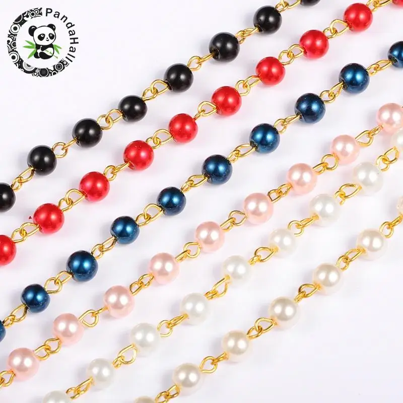 6mm Handmade Round Glass Pearl Beads Golden Chains for Necklace Bracelets Making Jewelry Findings for DIY,1m/Strand( 39.3")
6mm Handmade Round Glass Pearl Beads Golden Chains for Necklace Bracelets Making Jewelry Findings for DIY,1m/Strand( 39.3")