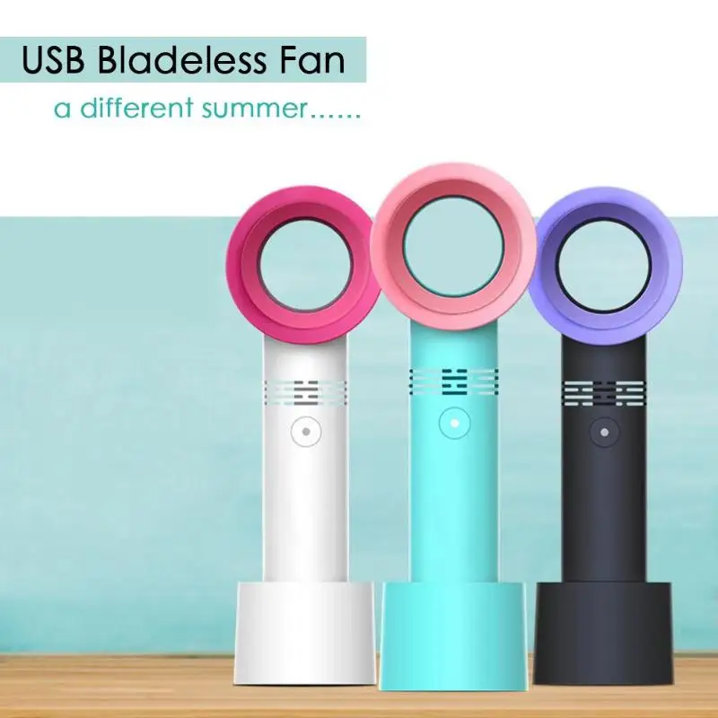 2019 Summer Mini Leafless Fan Handheld 3 Speed Adjustable USB Rechargeable Air Cooling | Бытовая техника
