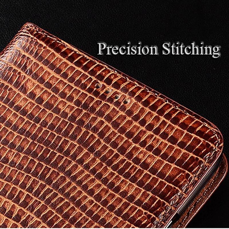 

Phone Case For ZTE Nubia M2 / M2 Lite Lizard Grain Flip Case Magnetic Stand Genuien Leather Phone Cover